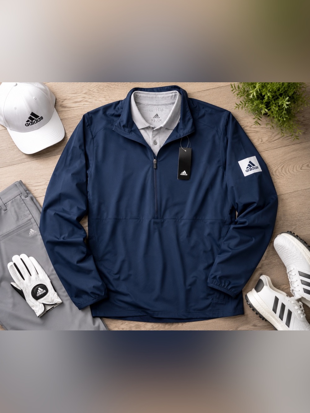 NWT Adidas Men’s Blue Half Zip Golf Training Pullover XL